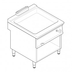 Tecnoinox - Bain-marie GN2/1 gaz sur placard ouvert - Gamme 700 - BM8FG7