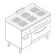 Tecnoinox - Fourneau dessus électrique sur four électrique statique GN 2/1 - 6 plaques carrées + placard - PFS12E7