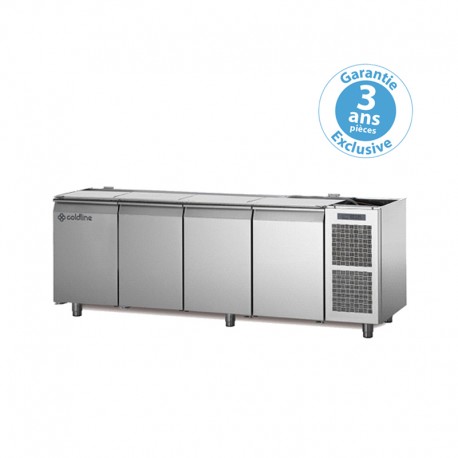 Coldline - Table réfrigérée négative MASTER - Groupe logé - 4 portes - 560 litres - Profondeur 800 - 600 x 400