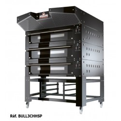 Italforni - Four à pizza avec support acier inox hauteur 800 mm - 2 chambres - 2 x 12 ou 2 x 9 pizzas - BULL2CHHSP