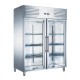 Furnotel - Armoire inox positive avec évaporateur ventilé - 2 porte vitrées - 1400 L - W141PVX