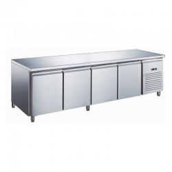 Furnotel - Table réfrigérée inox positive avec évaporateur ventilé - 4 portes - 449 litres - Sans dosseret - SN4101X