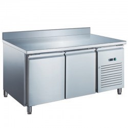 Furnotel - Table réfrigérée inox positive avec évaporateur ventilé - 2 portes - 228 litres - Avec dosseret - SN2201X