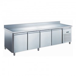 Furnotel - Table réfrigérée inox positive avec évaporateur ventilé - 4 portes - 449 litres - Avec dosseret - SN4201X