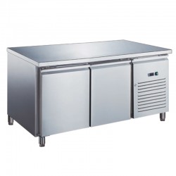 Furnotel - Table réfrigérée inox positive avec évaporateur ventilé - 2 portes - 282 litres - Sans dosseret - GN2101X