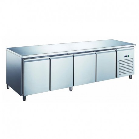 Furnotel - Table réfrigérée inox positive avec évaporateur ventilé - 4 portes - 553 litres - Sans dosseret - GN4101X