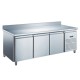 Furnotel - Table réfrigérée inox positive avec évaporateur ventilé - 3 portes - 417 litres - Avec dosseret - GN3201X