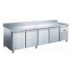 Furnotel - Table réfrigérée inox positive avec évaporateur ventilé - 4 portes - 553 litres - Avec dosseret - GN4201X