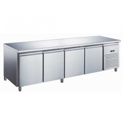 Furnotel - Table réfrigérée inox négative avec évaporateur ventilé - 4 portes - 553 litres - Sans dosseret - GN4101BTX