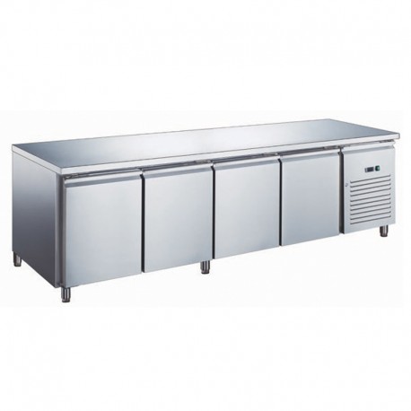 Furnotel - Table réfrigérée inox négative avec évaporateur ventilé - 4 portes - 553 litres - Sans dosseret - GN4101BTX