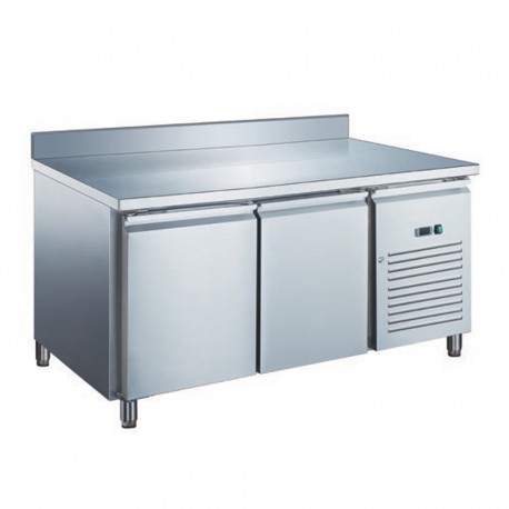 Furnotel - Table réfrigérée inox négative avec évaporateur ventilé - 2 portes - 282 litres - Avec dosseret - GN2201BTX