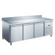 Furnotel - Table réfrigérée inox négative avec évaporateur ventilé - 3 portes - 417 litres - Avec dosseret - GN3201BTX