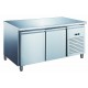 Furnotel - Table réfrigérée inox positive avec évaporateur ventilé - 2 portes - 390 litres - Sans dosseret - PA2101X