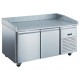 Furnotel - Table à pizza réfrigérée positive en inox avec évaporateur ventilé - 2 portes - 390 litres - PZ2601X