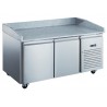 Furnotel - Table à pizza réfrigérée positive en inox avec évaporateur ventilé - 2 portes - 390 litres - PZ2601X