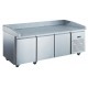 Furnotel - Table à pizza réfrigérée positive en inox avec évaporateur ventilé - 3 portes - 580 litres - PZ3601X