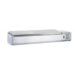 Furnotel - Furnotel - Vitrine positive couvercle inox pour 8 bacs GN 1/4 - 110 W - VRC181GN14X