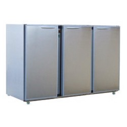 Unifrigor - Arrière-bar Inox - Série CLASSIC - Sans groupe - 3 petites portes pleines - 390 litres - U53PISG