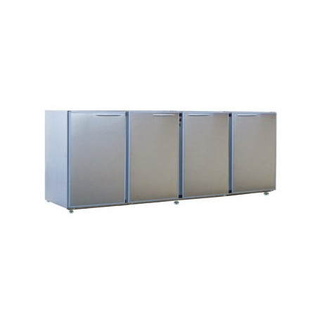 Unifrigor - Arrière-bar Inox - Série CLASSIC - Sans groupe - 4 moyennes portes pleines - 610 litres - U54MISG