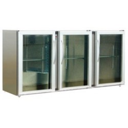 Unifrigor - Arrière-bar Inox - Série LEDS - Sans groupe - 3 moyennes portes vitrées - 436 litres - U53MVISG