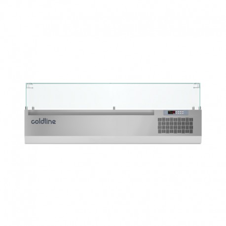 Coldline - Vitrine réfrigérée positive avec vitrage pour bacs GN 1/4 - Prof. 320 - VP146N-2