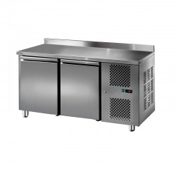 Furnotel - Table réfrigérée inox positive avec dosseret - 2 portes - 206 litres - GN2201T