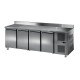 Furnotel - Table réfrigérée inox positive avec dosseret - 4 portes - 413 litres - GN4201T