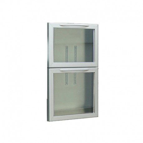Unifrigor - Kit 2 tiroirs vitrés pour porte large - Prof. 540 - Finition Inox - 141675