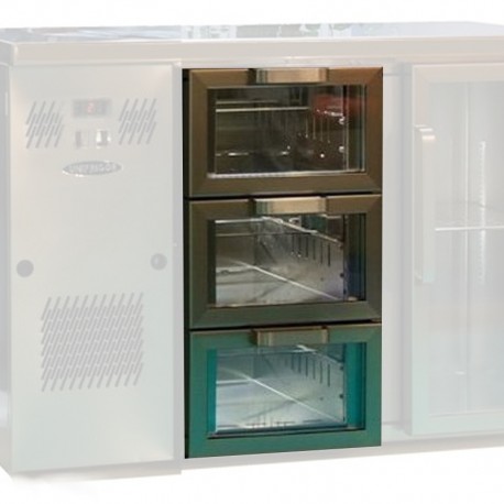 Unifrigor - Kit 3 tiroirs vitrés pour porte moyenne - Prof. 540 - Finition Inox - 141680