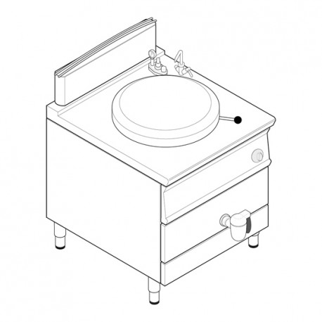 Tecnoinox - Marmite gaz indirecte - 100 litres - Gamme 900 - Module 400 - P81FIG9