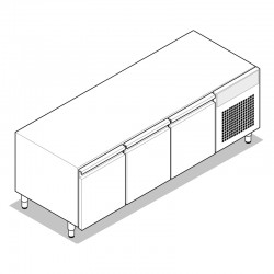 Tecnoinox - Soubassement réfrigéré - 3 portes - Gamme 700 - BP160