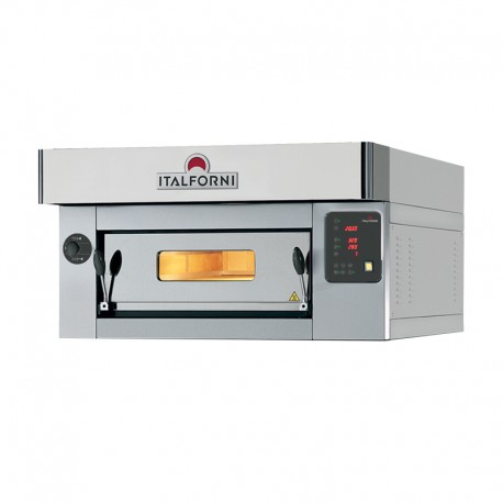 Italforni - Four à pizza avec finition Inox - Série CL - 1 chambre - 8 pizzas - Commandes digitales - B207DI