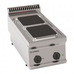 Tecnoinox - Plaque de cuisson électrique à poser - 2 plaques carrées - Gamme 700 - PCS35E7