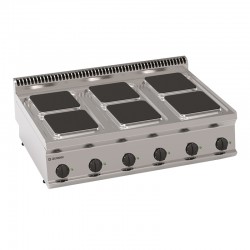 Tecnoinox - Plaque de cuisson électrique à poser - 6 plaques carrées - Gamme 700 - PCS105E7