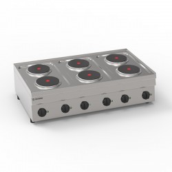 Tecnoinox - Plaque de cuisson électrique - 6 plaques Ø 180 mm - Gamme 600 - PC105E60