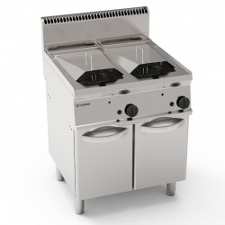 Tecnoinox - Friteuse sur coffre gaz - 2 x 14 litres - Commandes mécaniques - Gamme 700 - FRS70G7