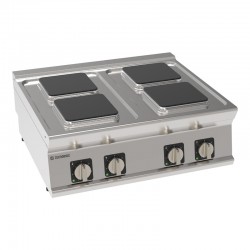 Tecnoinox - Plaque de cuisson électrique à poser - 4 plaques carrées - Gamme 700 - PCS8E7