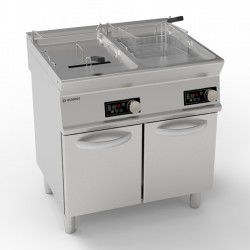 Tecnoinox - Friteuse électrique sur coffre - 2 x 17 litres - Commandes électroniques - Gamme 700 - Module 400 - FRD87FE7