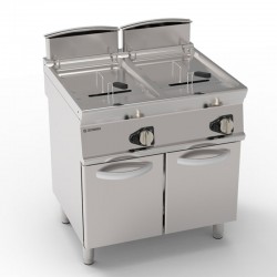 Tecnoinox - Friteuse gaz avec tuyères traversant la cuve - 2 x 13 litres - Gamme 700 - Modules 400 - FR83FG7T