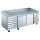 Furnotel - Table à pizza réfrigérée positive en inox - 2 portes + 7 tiroirs neutres - 390 litres - PZ2611X