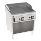 Plaque à snacker gaz - 1/3 rainurée double chromée brossée sur placard ouvert - Prof 900 mm - Larg 800 mm - Tecnoinox - FTR8FG9B
