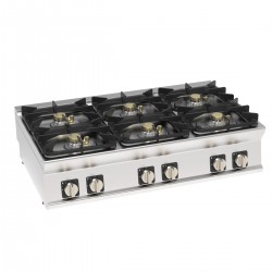 Tecnoinox - Plaque de cuisson à poser - Top 6 feux vifs gaz - Gamme 700 - PCH12G7