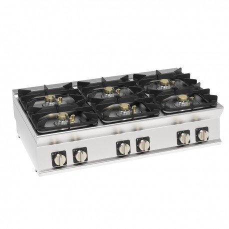 Tecnoinox - Plaque de cuisson à poser - Top 6 feux vifs gaz - Gamme 700 - PCH12G7