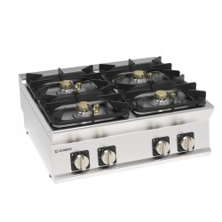 Tecnoinox - Plaque de cuisson à poser - Top 4 feux vifs gaz - Gamme 700 - PCH8G7