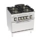 Tecnoinox - Fourneau dessus gaz 4 feux sur four électrique statique GN2/1 - Gamme 700 - PFH8G7